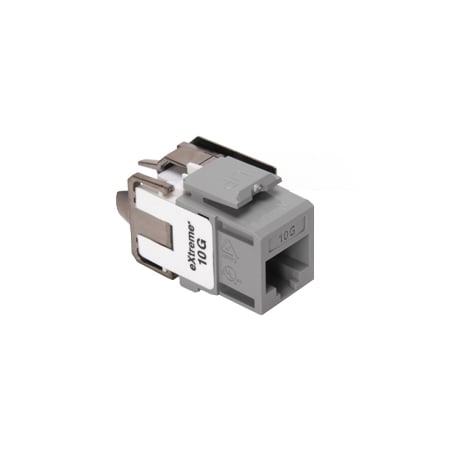 Leviton Extreme Cat 6A Quickport Gray, Connector, Channel-Rated 6110G-RG6